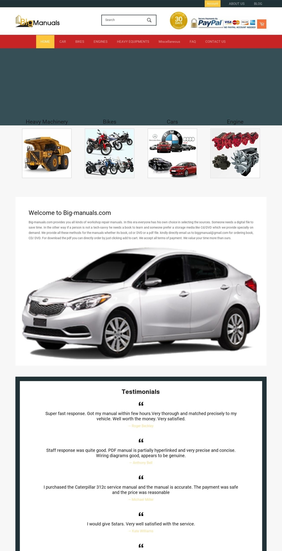 big-manuals.com — Shopify storefront screenshot