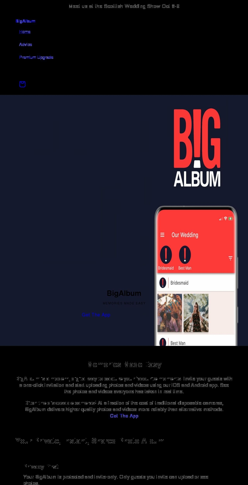 bigalbum.co.uk shopify website screenshot