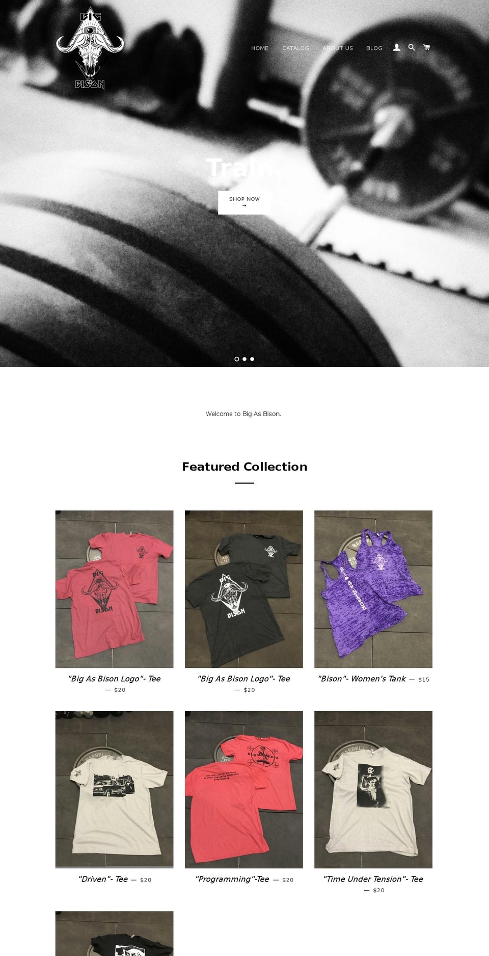 bigasbison.com — Shopify storefront screenshot