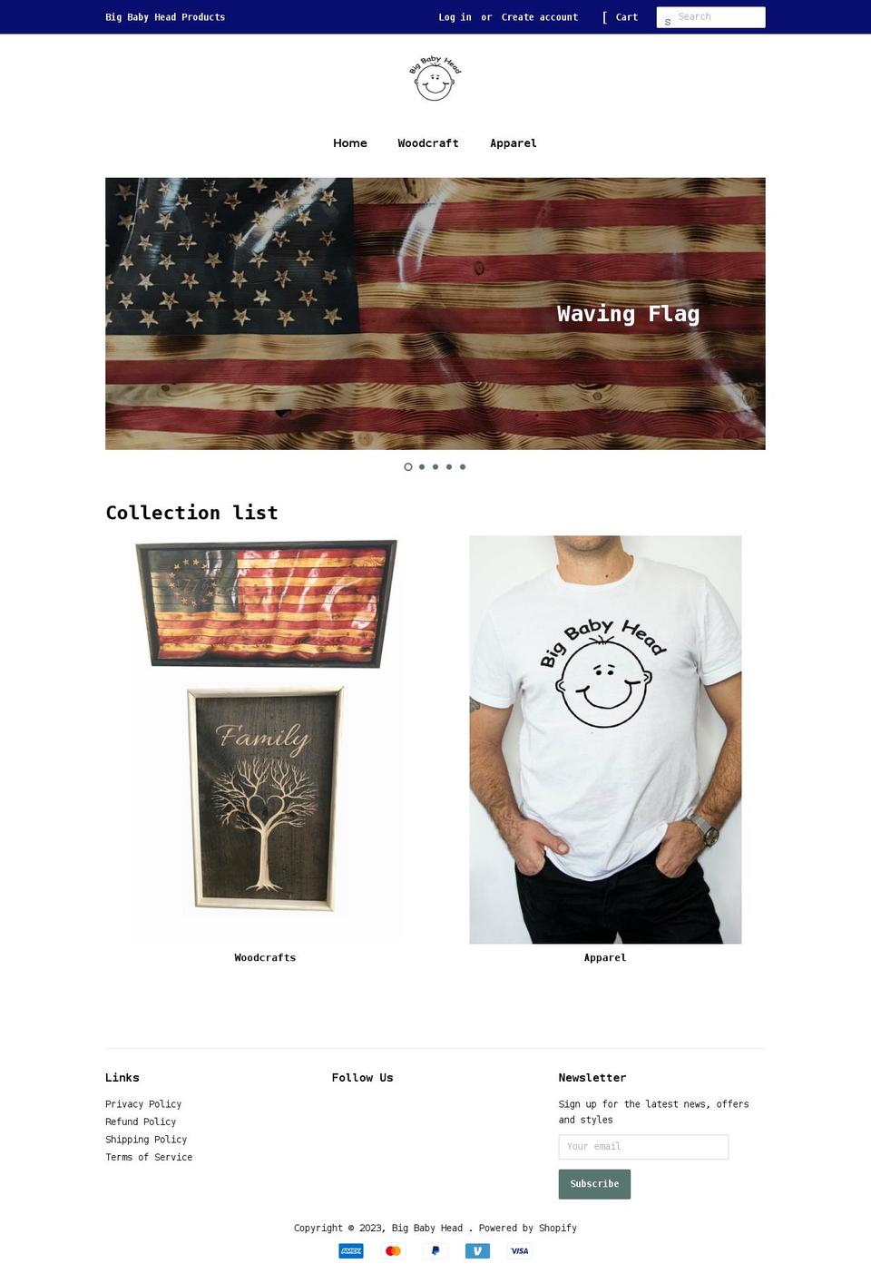 bigbabyhead.com shopify website screenshot