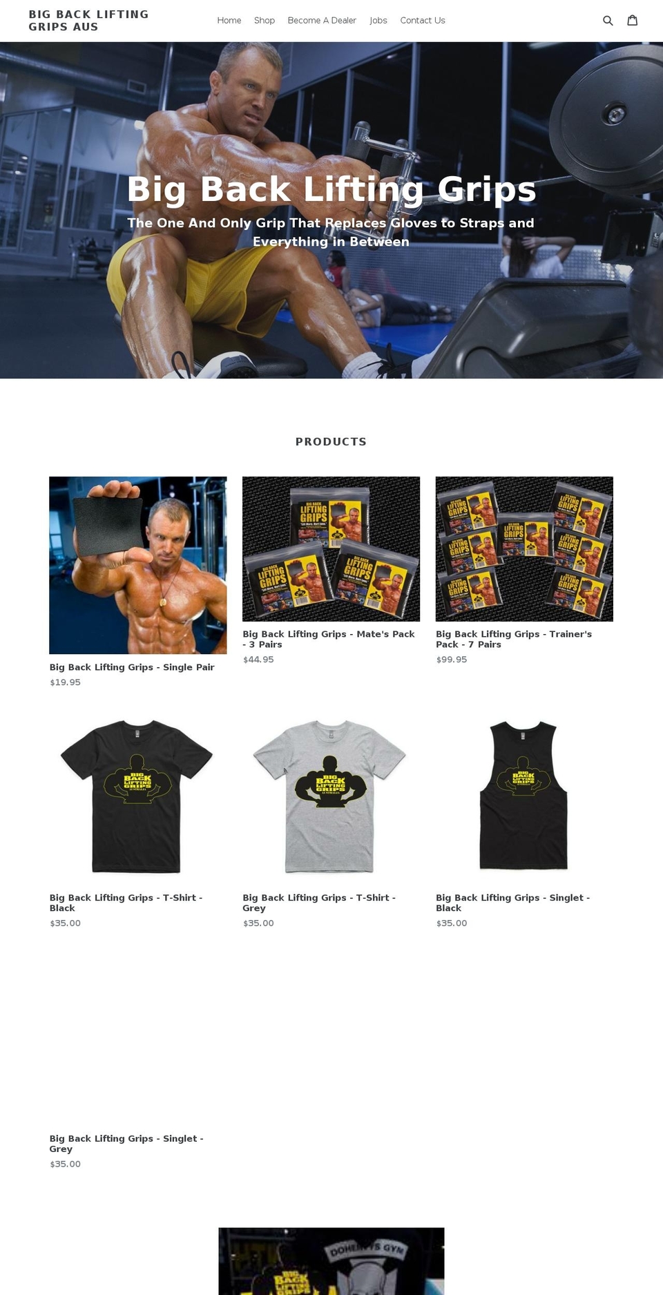 bigbackgrips.com.au shopify website screenshot