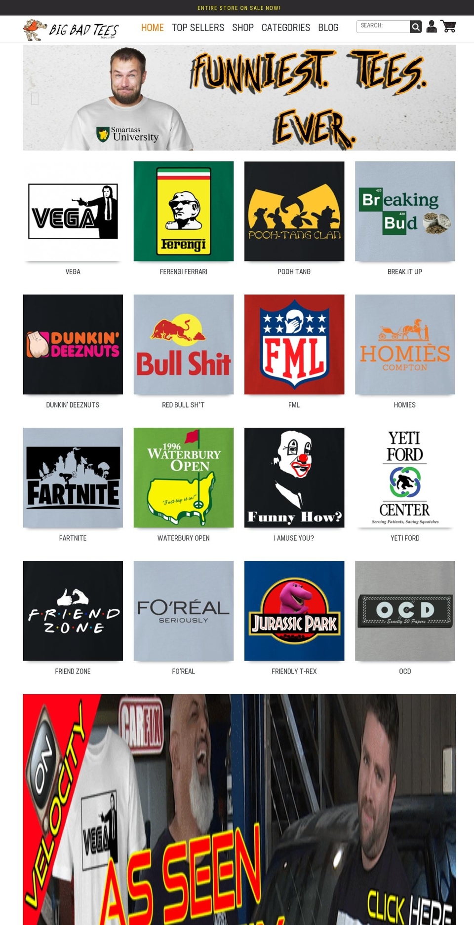 bigbadtees.com shopify website screenshot