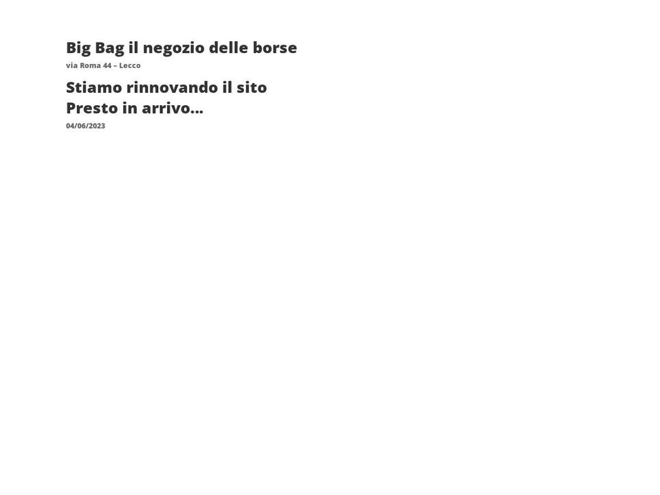 bigbaglecco.it shopify website screenshot