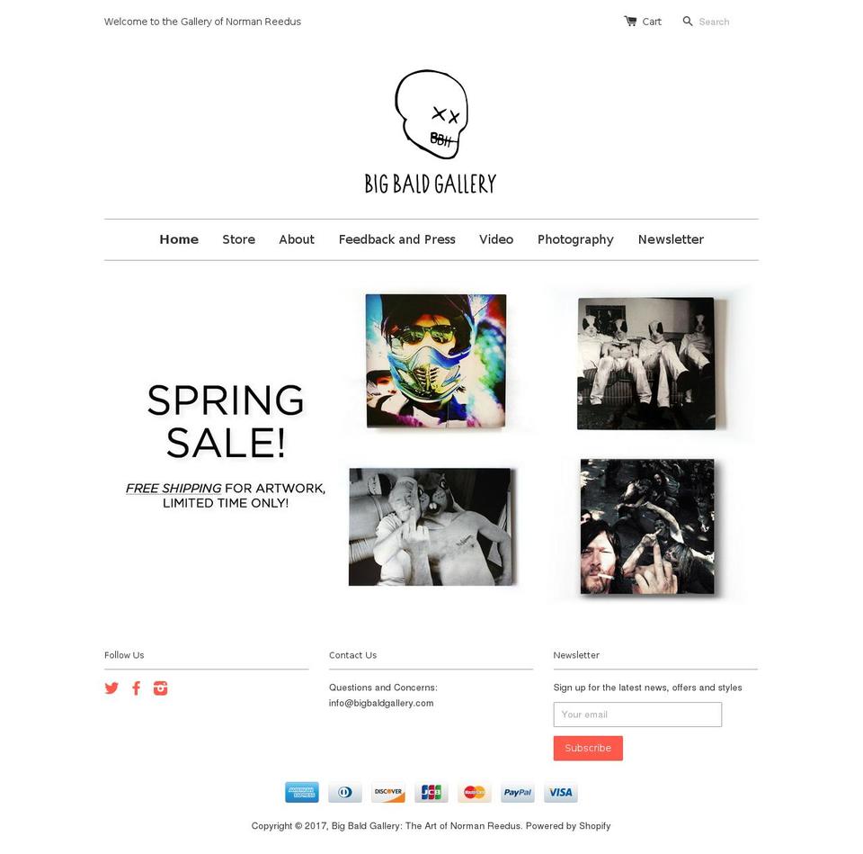 Launch Shopify theme site example bigbaldgallery.com