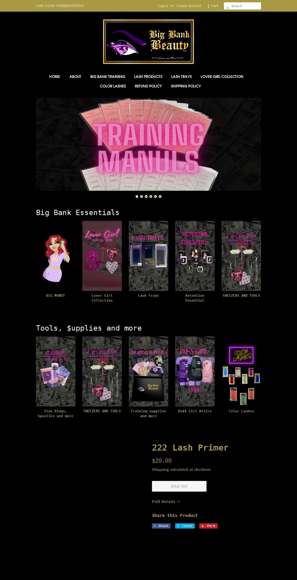bigbanklashes.com shopify website screenshot
