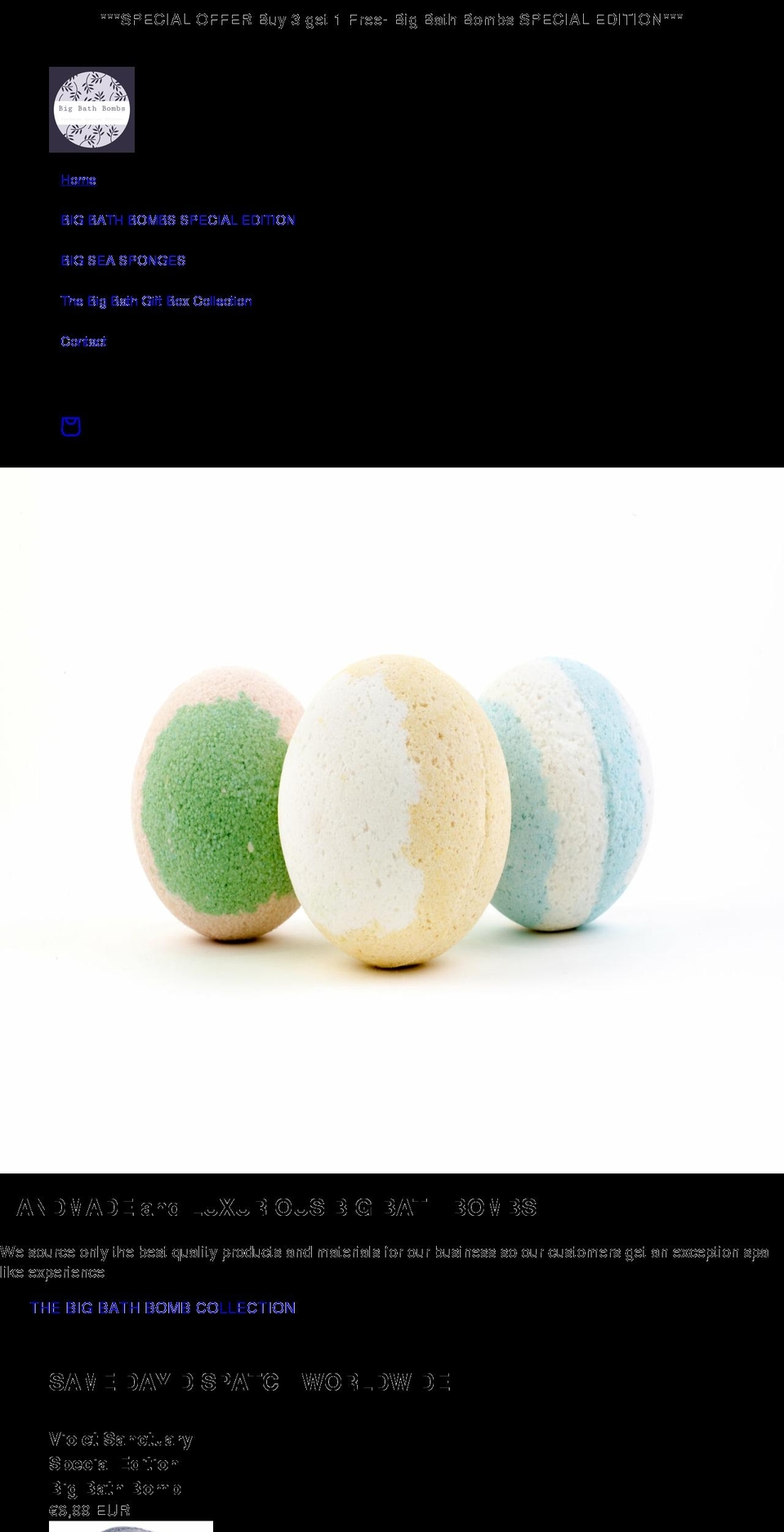 bigbathbombs.com shopify website screenshot