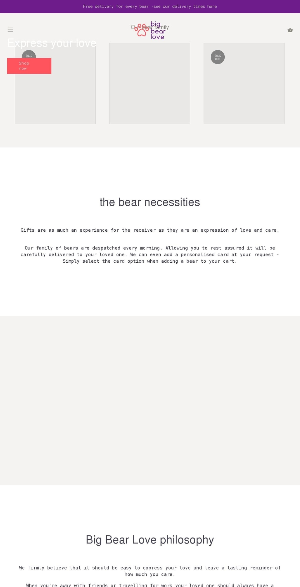 bigbearlove.com.au shopify website screenshot