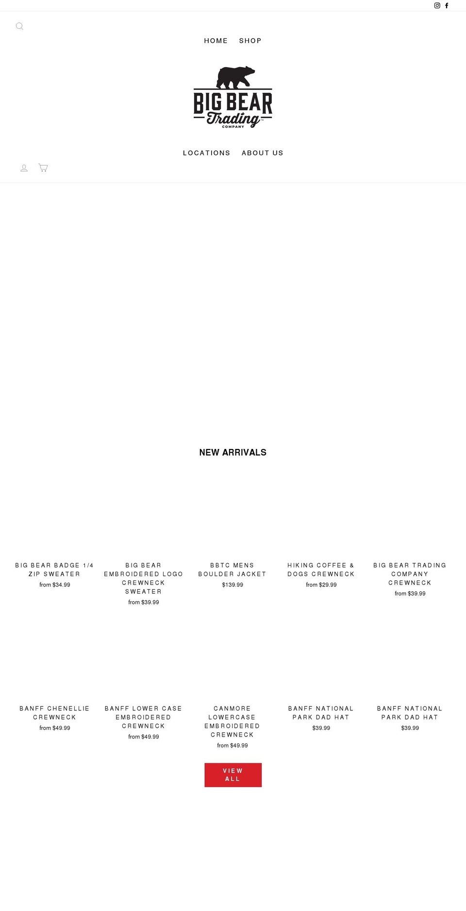 bigbeartradingco.com shopify website screenshot