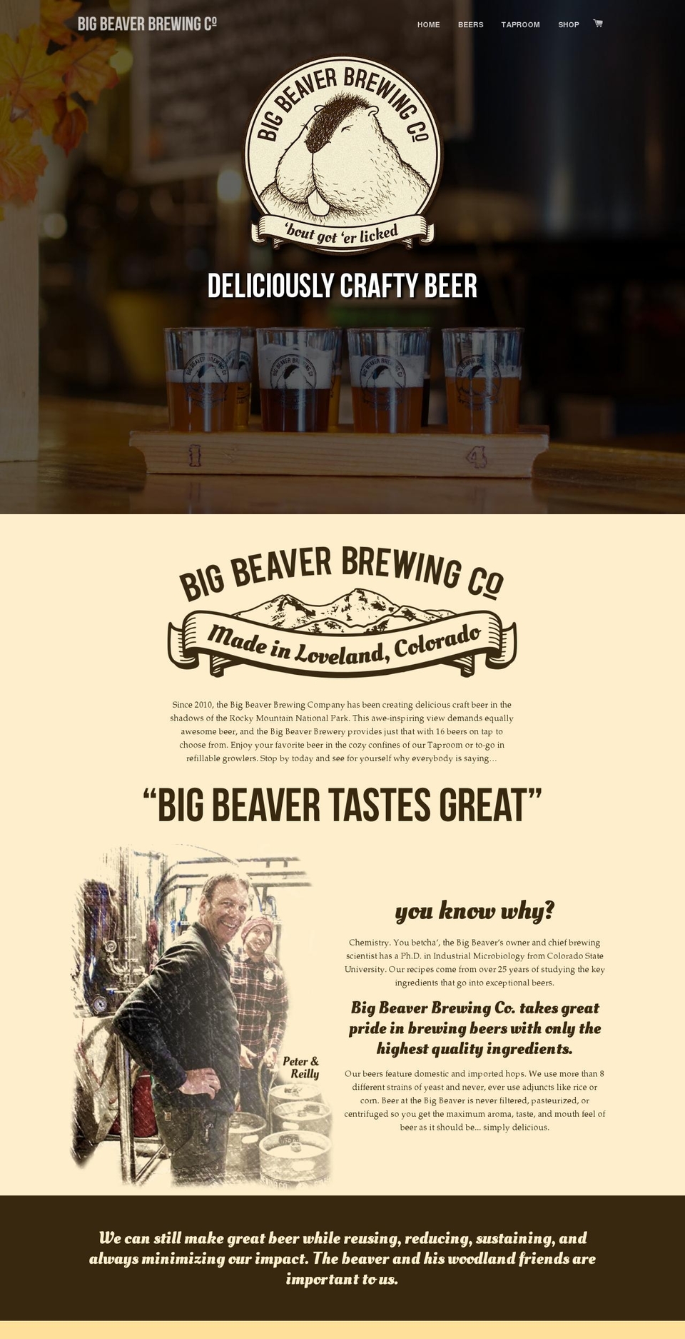 bigbeaverbrew.com shopify website screenshot