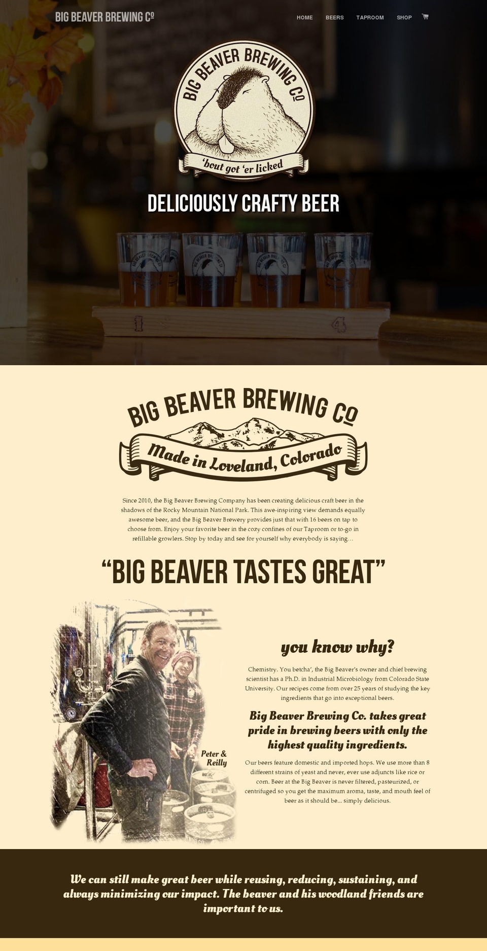 Beaver-Brooklyn Shopify theme site example bigbeaverbrewing.com