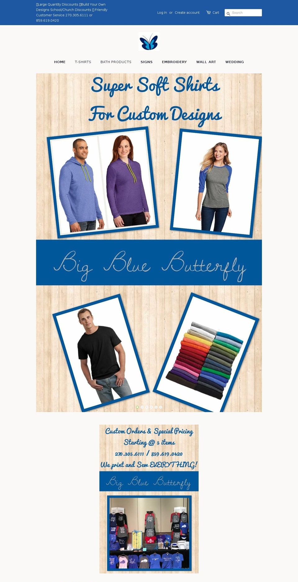 bigbluebutterfly.com — Shopify storefront screenshot