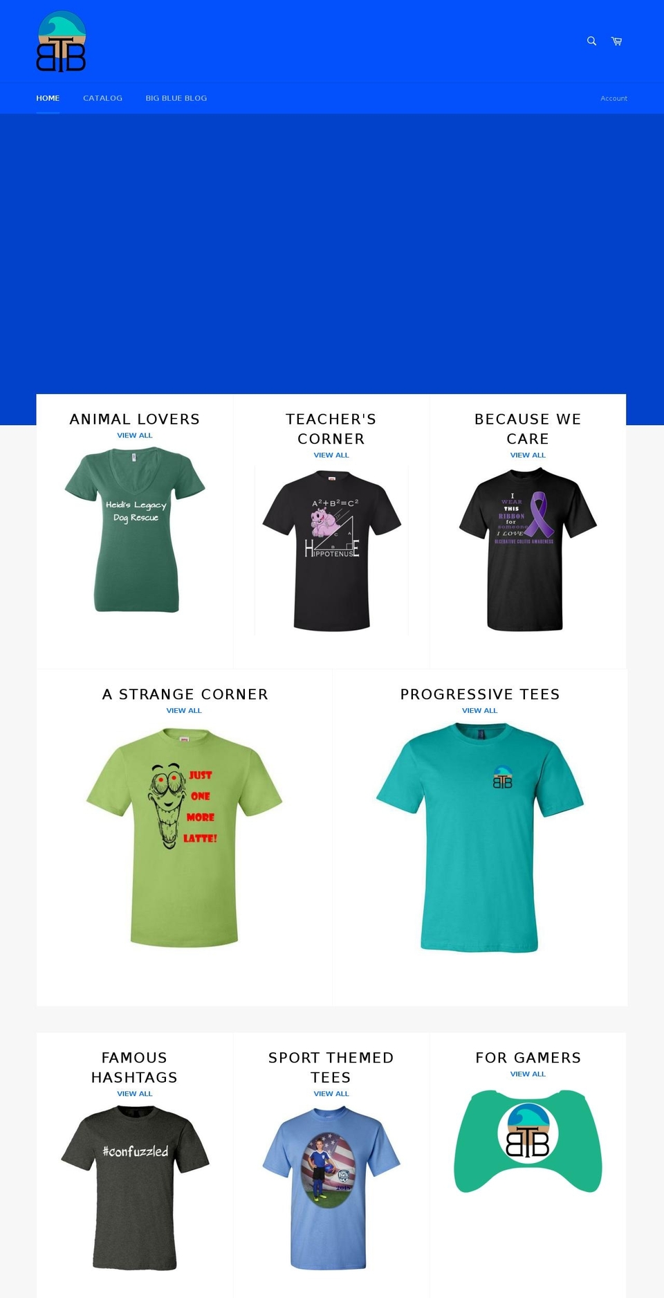 bigbluetide.com — Shopify storefront screenshot