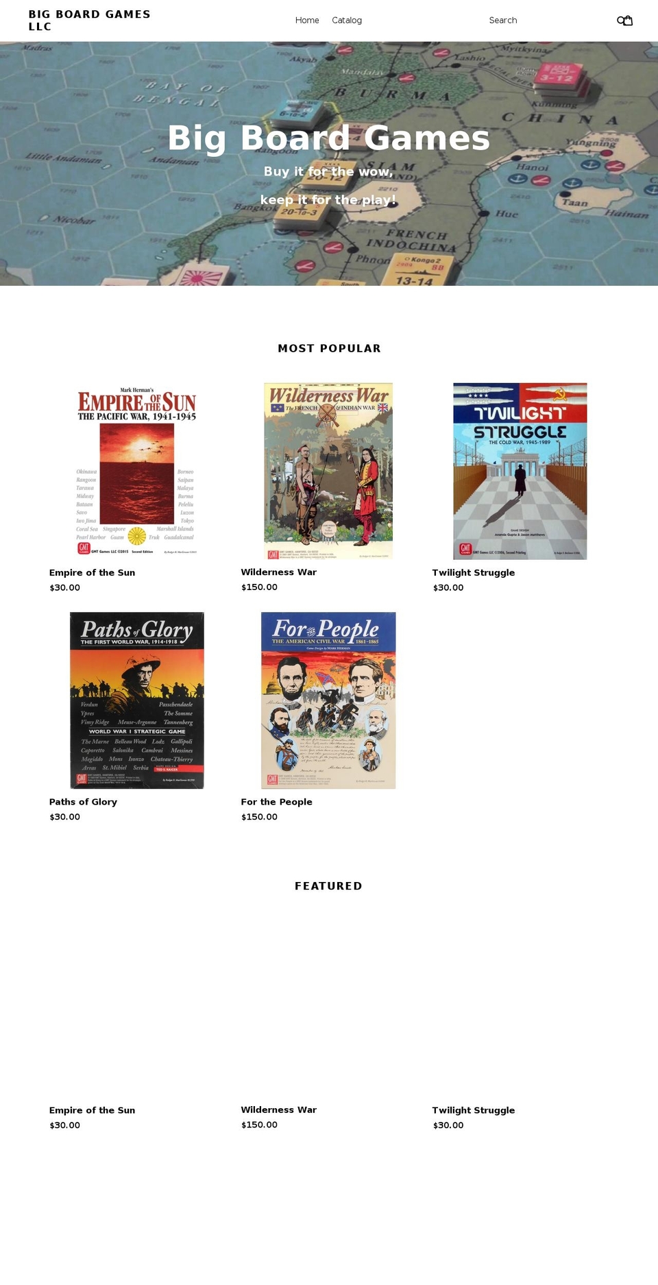 bigboardgames.org shopify website screenshot