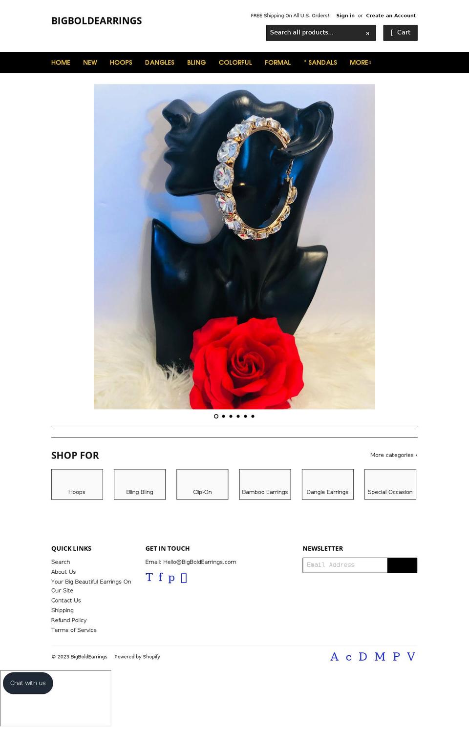 bigboldearrings.com — Shopify storefront screenshot