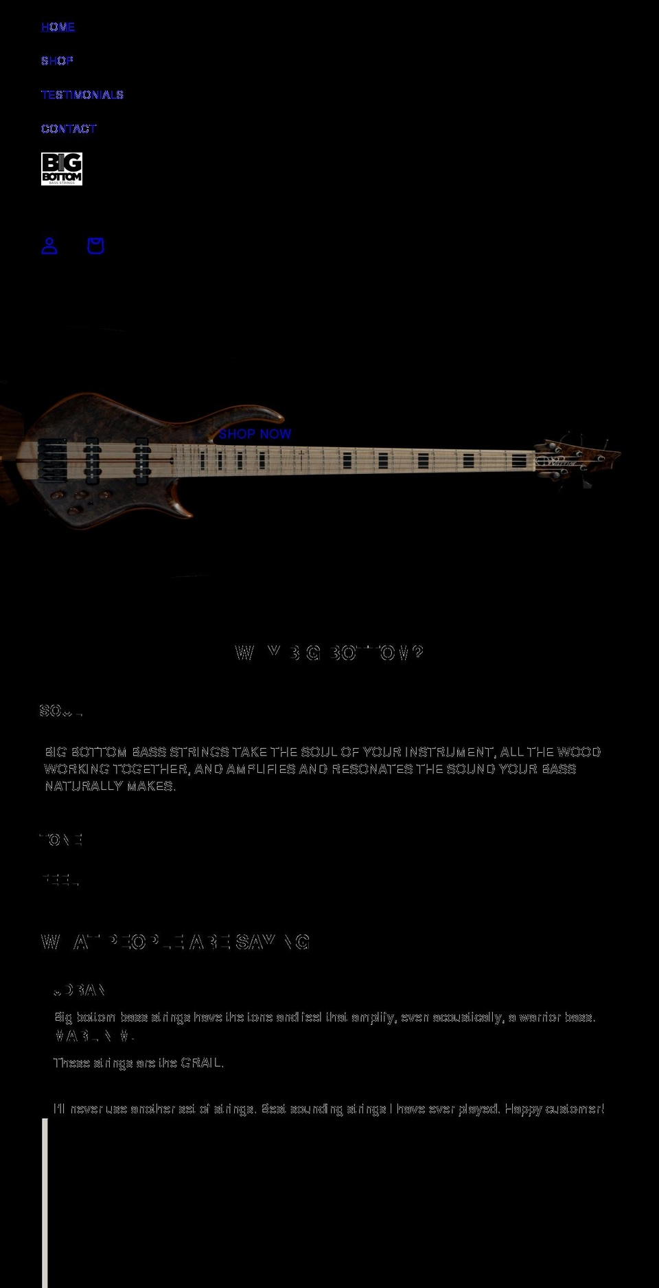 bigbottombass.com shopify website screenshot