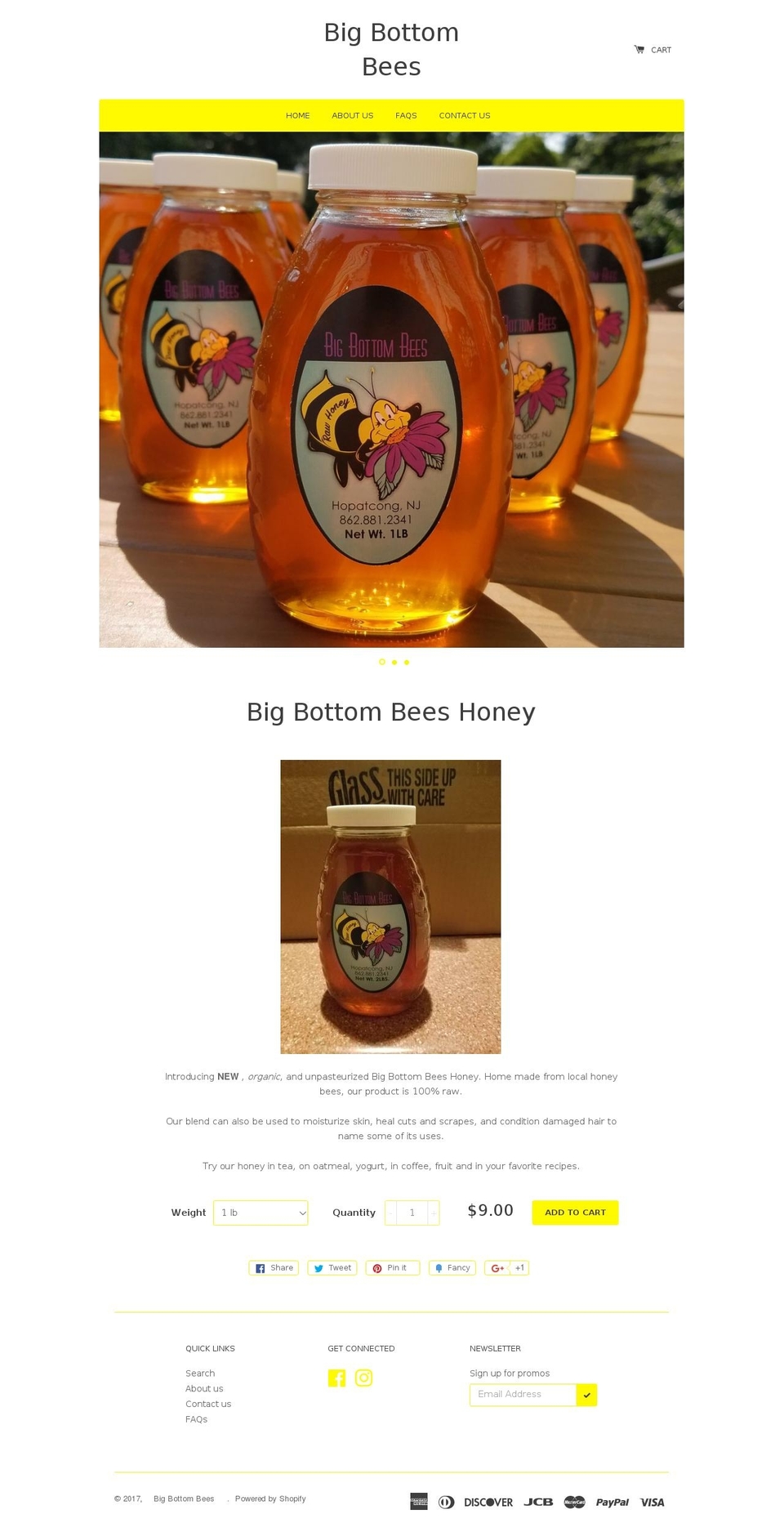 bigbottombees.com shopify website screenshot