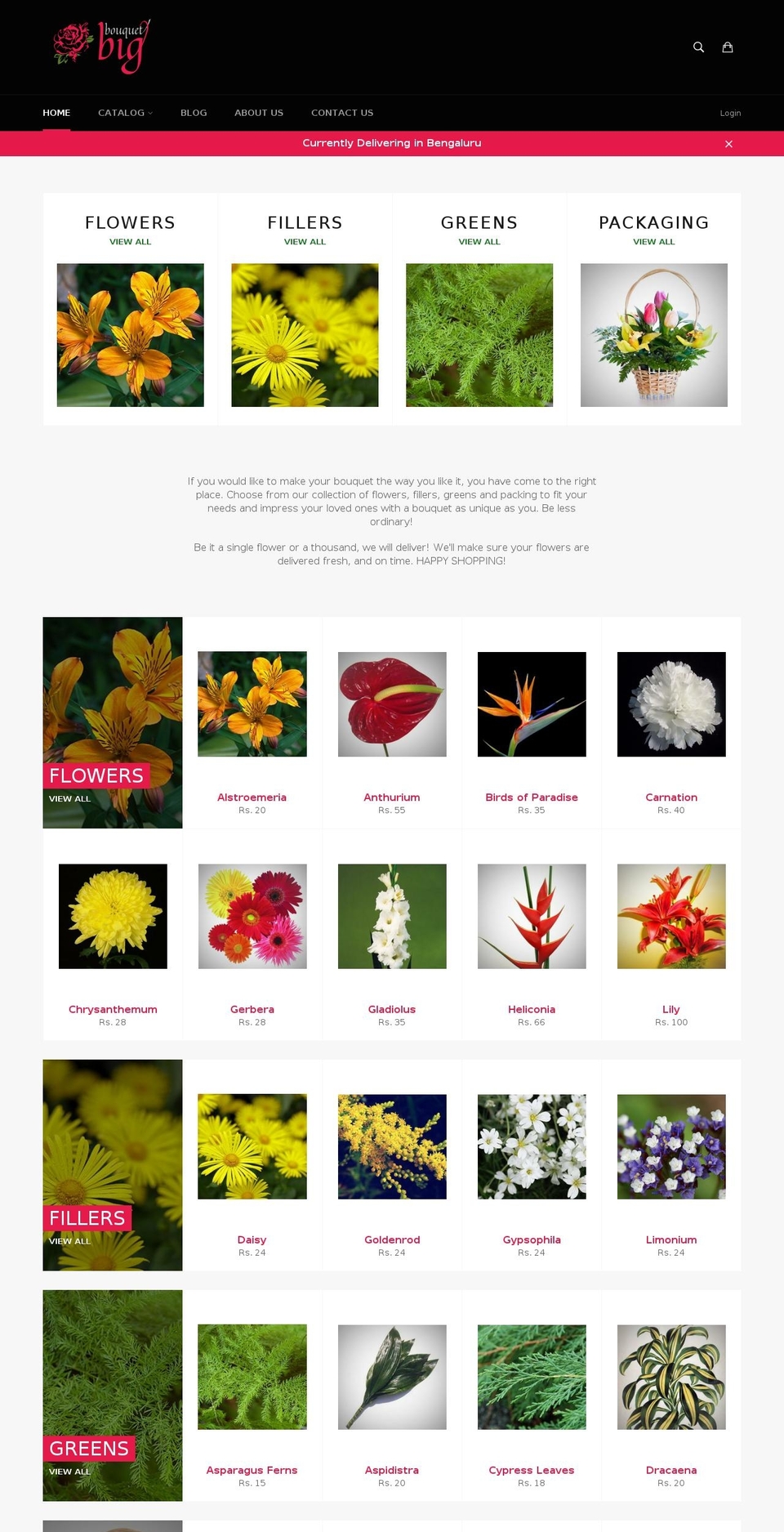 bigbouquet.in shopify website screenshot