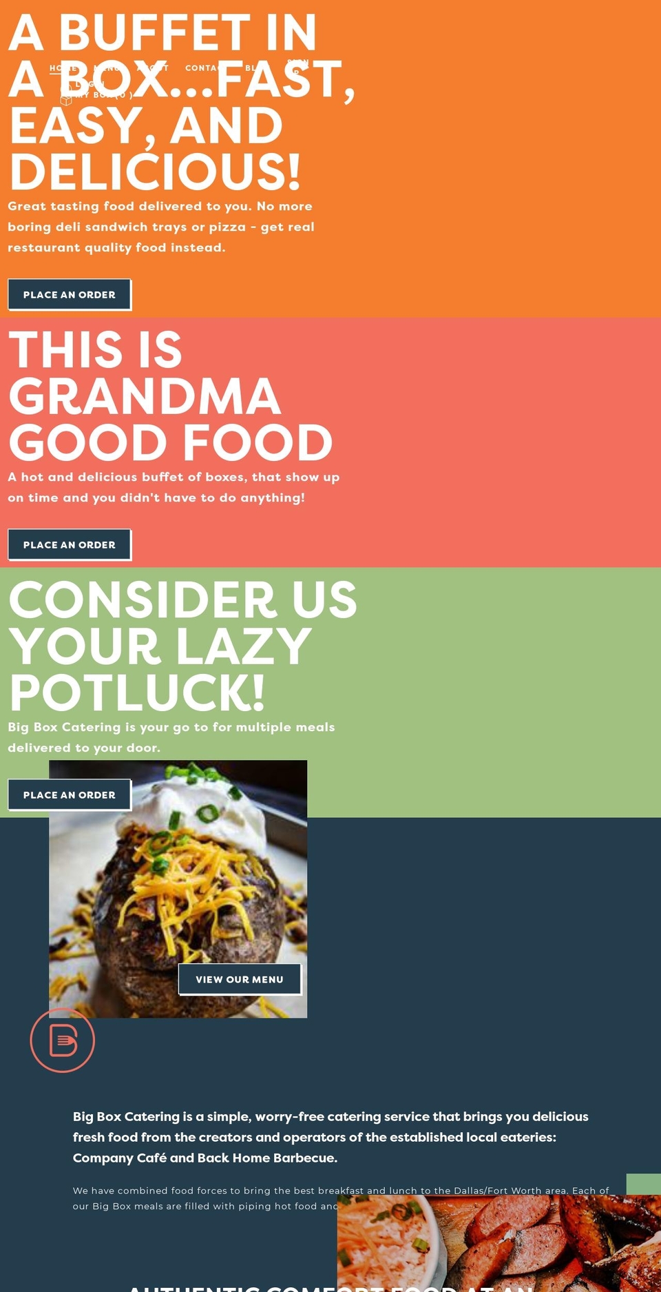 bigboxcatering.com — Shopify storefront screenshot