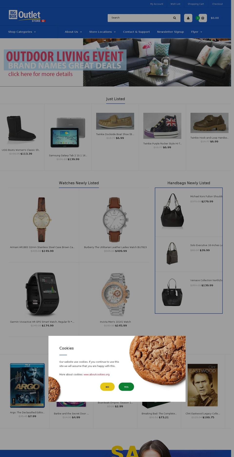 bigboxoutletstore.ca shopify website screenshot