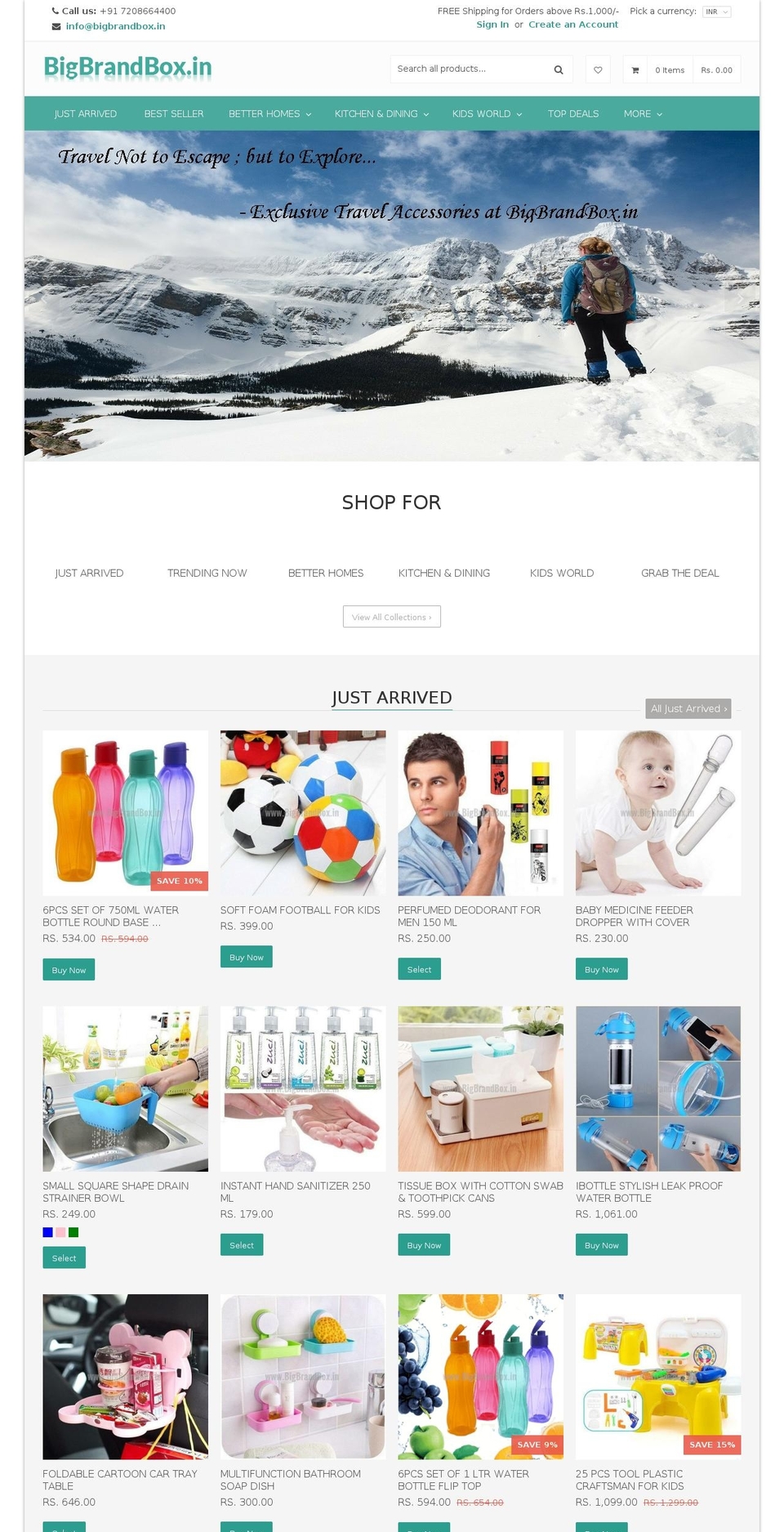 qrack Shopify theme site example bigbrandbox.in
