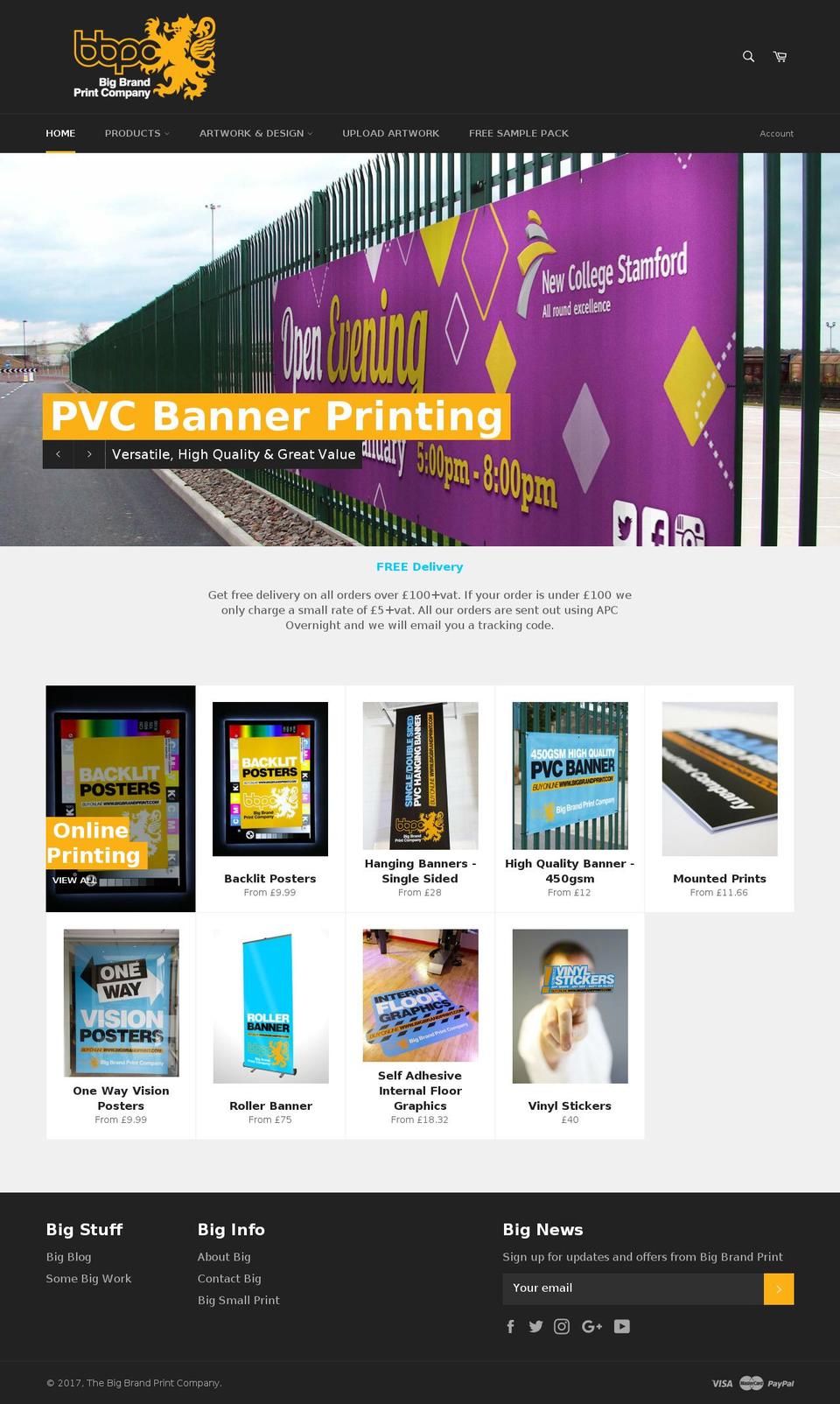 bigbrandprintco.com shopify website screenshot
