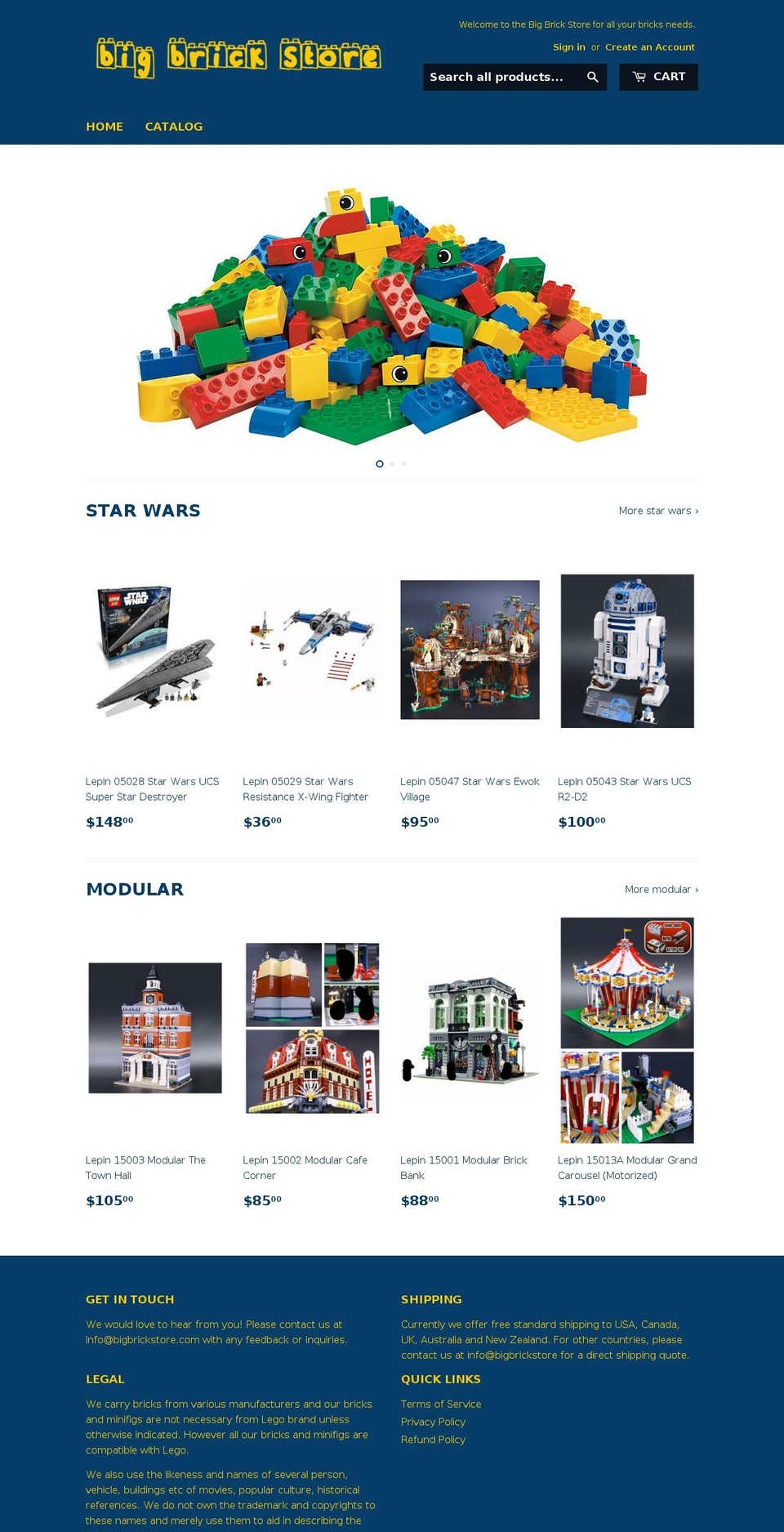 bigbrickstore.com shopify website screenshot
