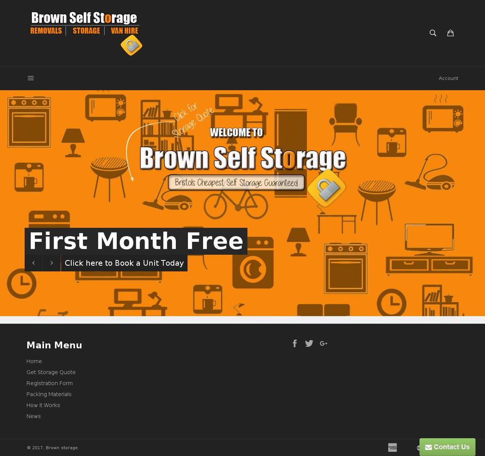 bigbrownstorage.com shopify website screenshot