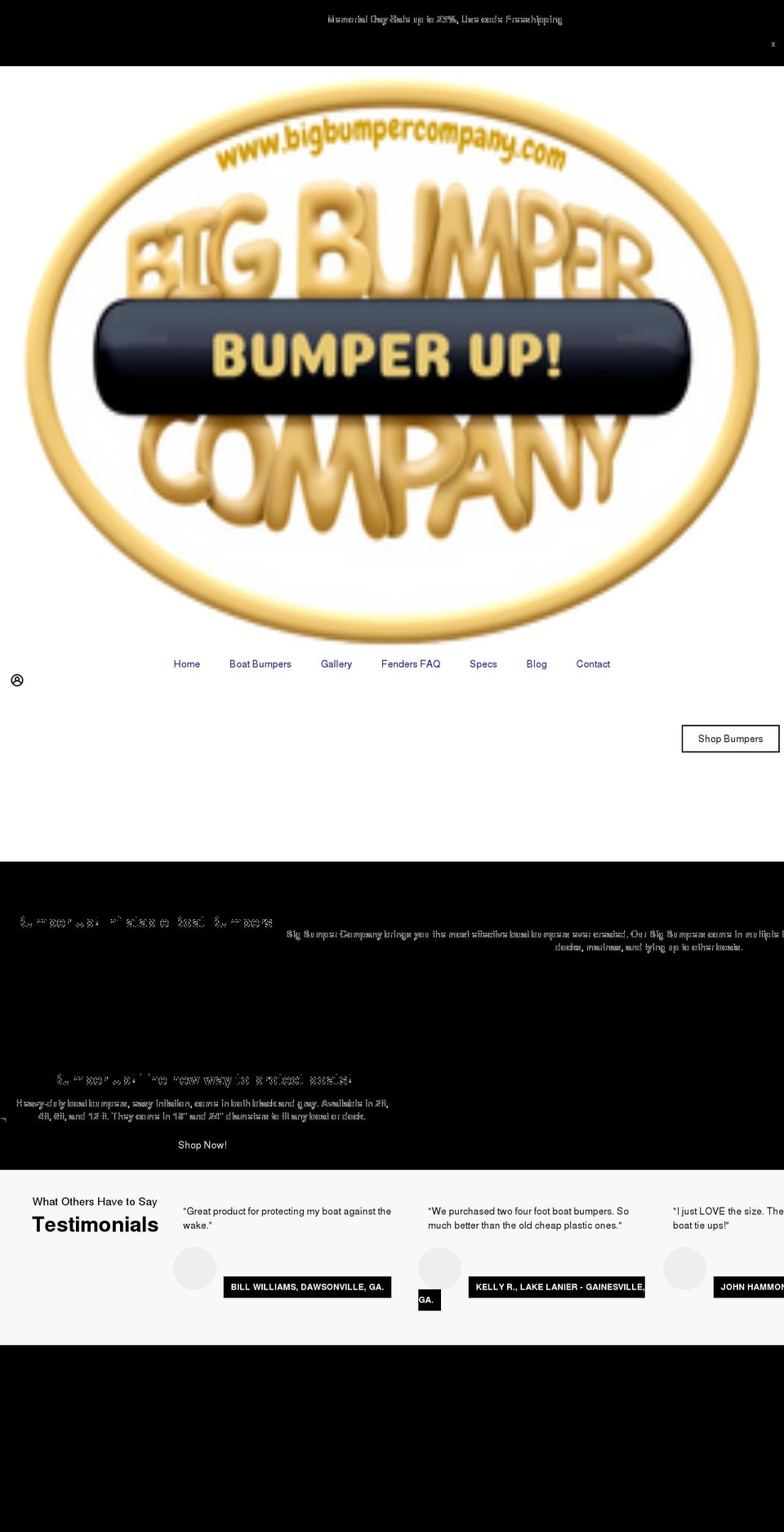 bigbumpercompany.com shopify website screenshot