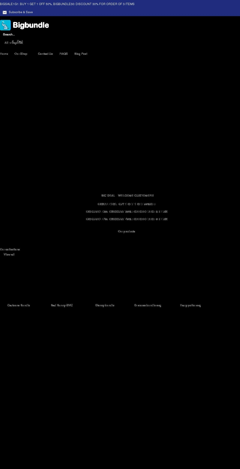 bigbundlesvg.com shopify website screenshot