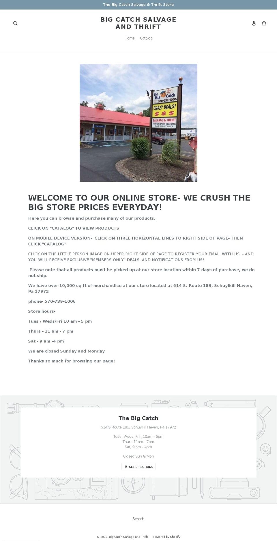 bigcatchstore.com shopify website screenshot