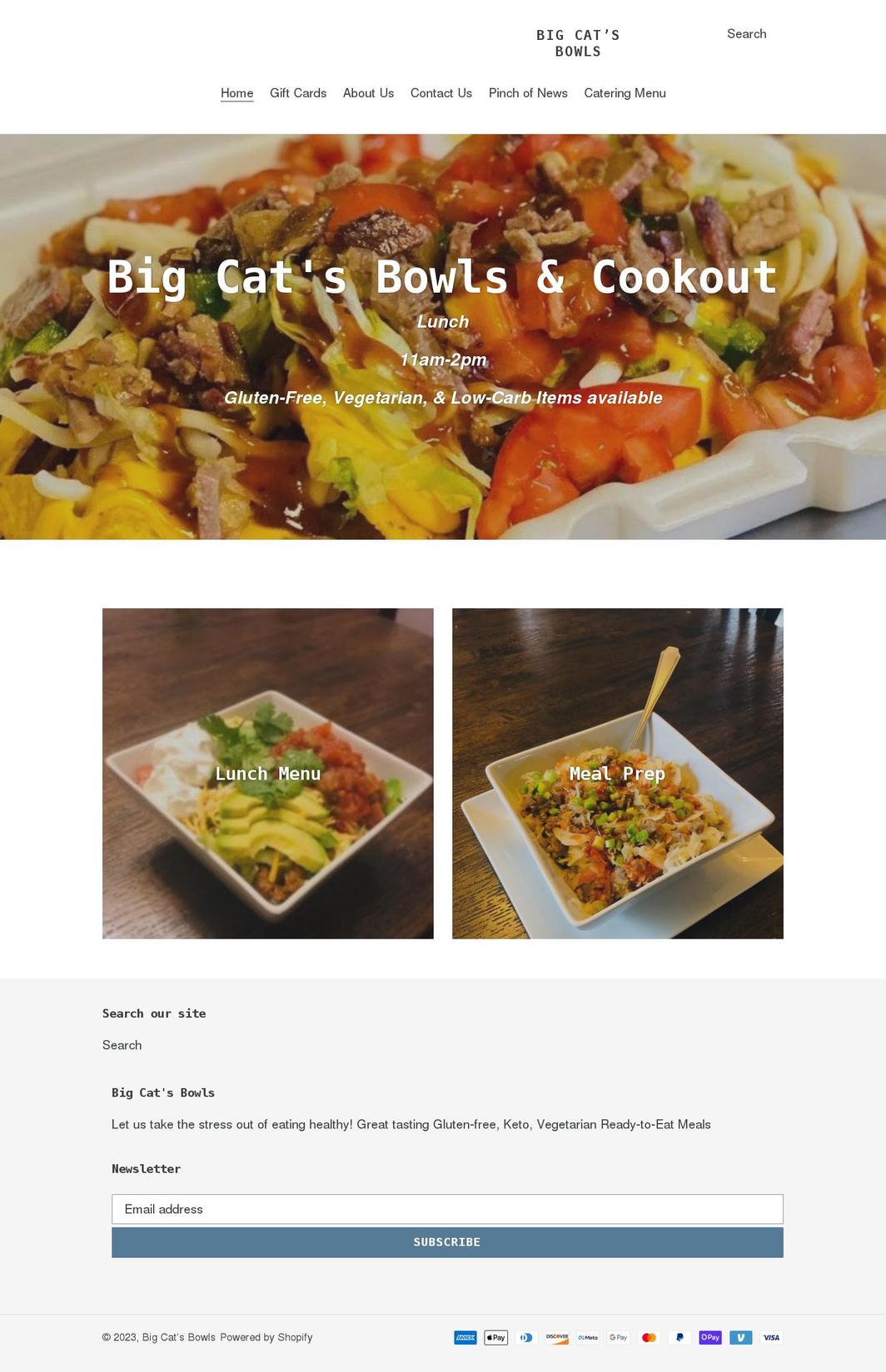 bigcatsbowls.com shopify website screenshot