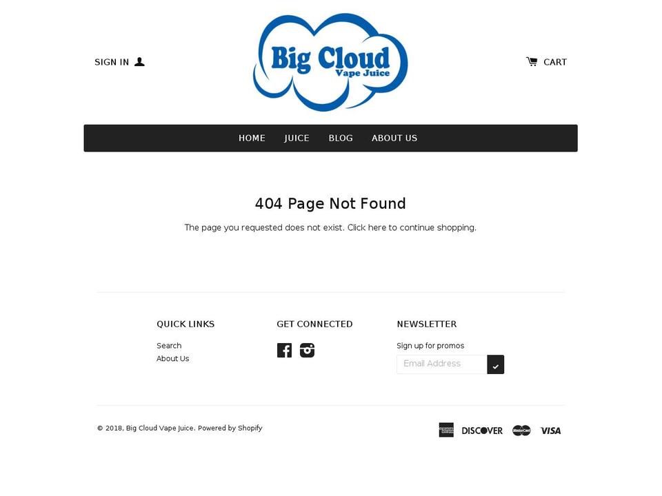bigcloudvapelounge.com — Shopify storefront screenshot