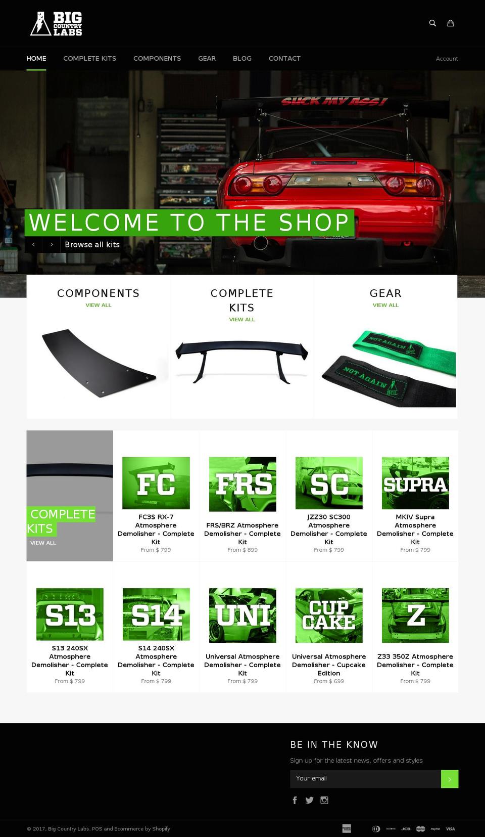 bigcountrylabs.com shopify website screenshot