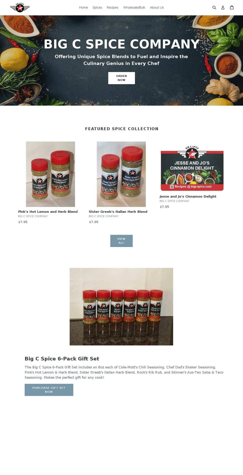 bigcspice.com — Shopify storefront screenshot