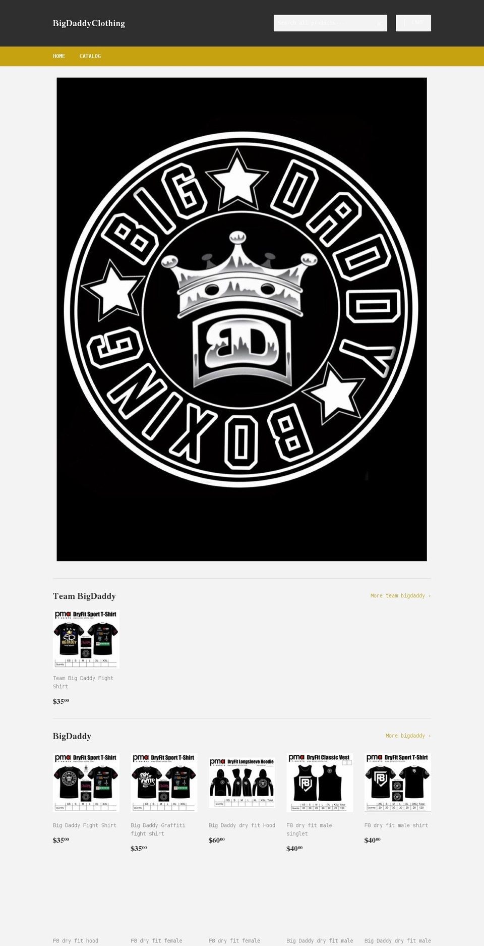 bigdaddyclothing40.com shopify website screenshot