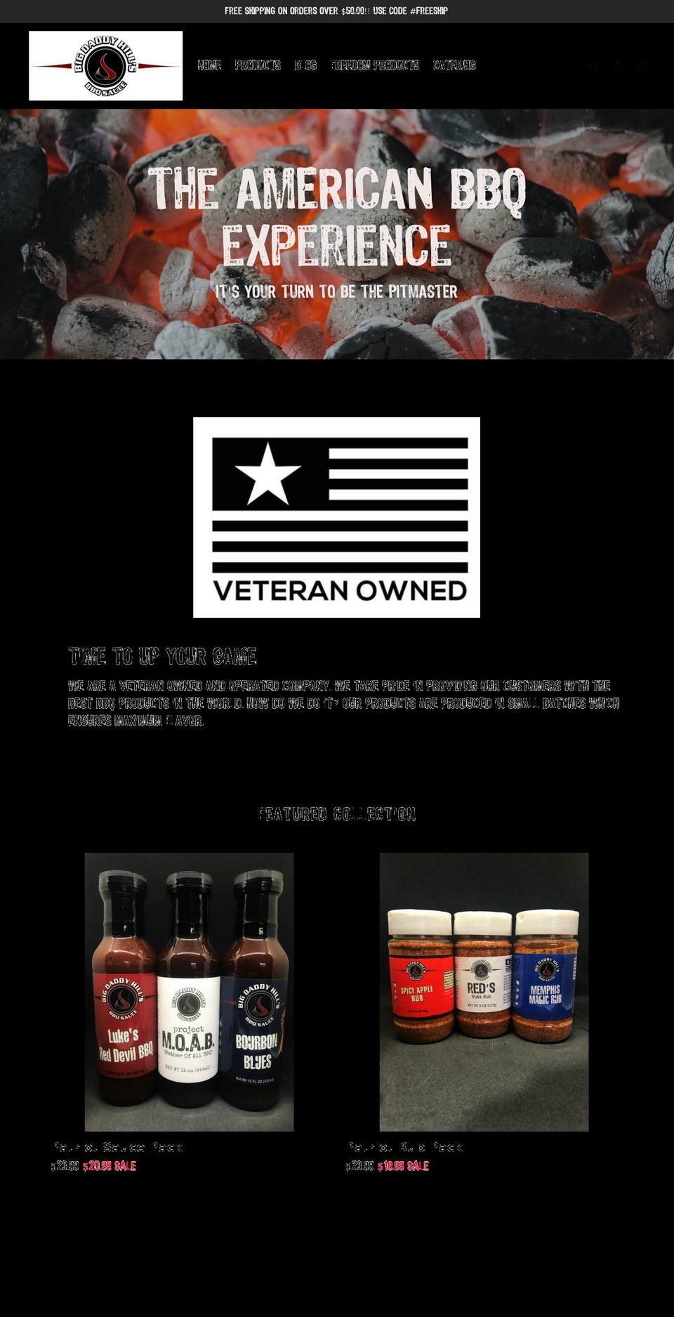 bigdaddyhills.com shopify website screenshot