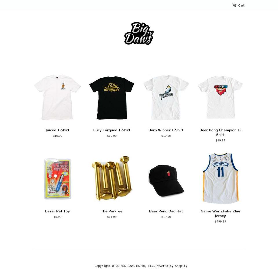 bigdawsmerch.com — Shopify storefront screenshot