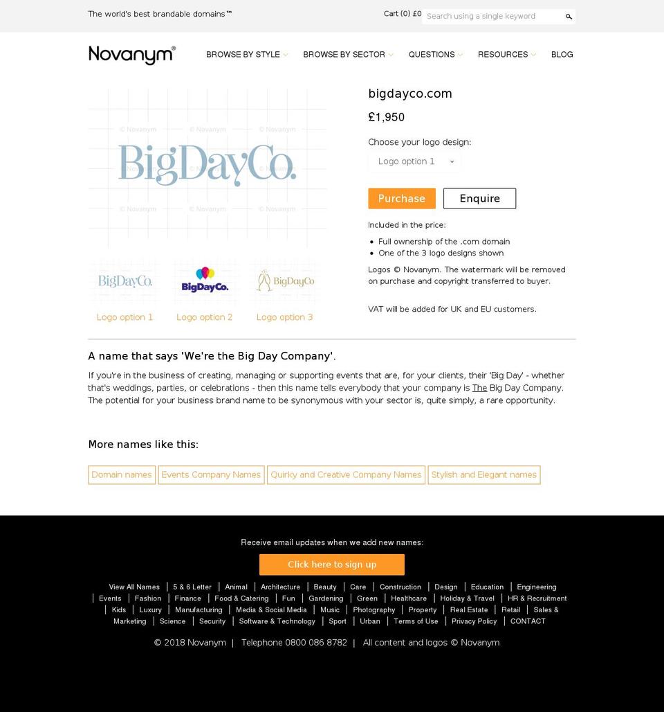 bigdayco.com — Shopify storefront screenshot