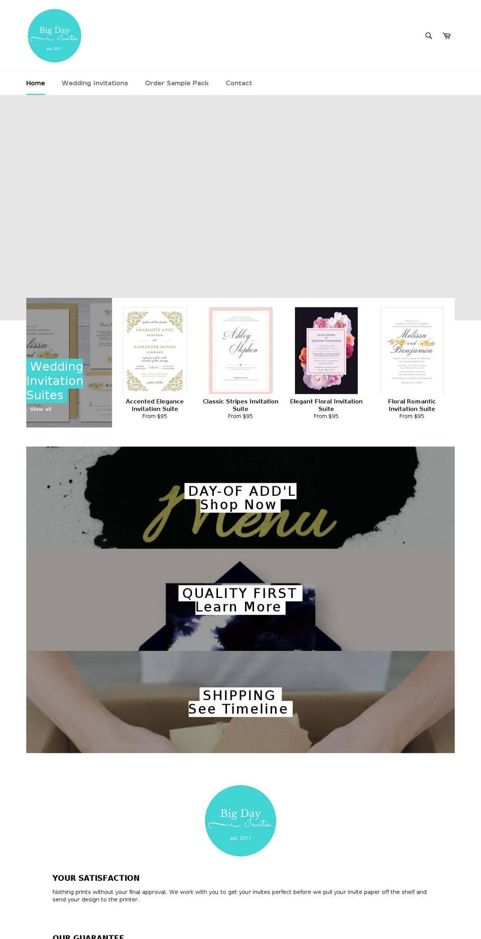 bigdayinvites.com — Shopify storefront screenshot