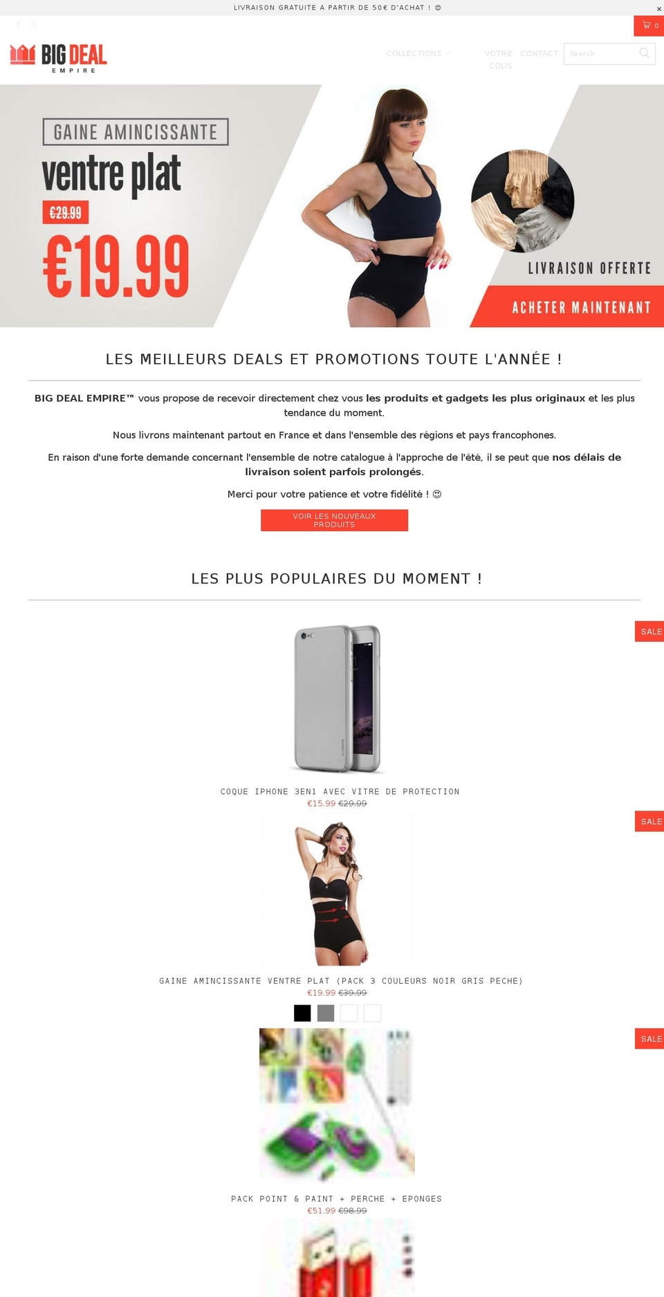 bigdealempire.com shopify website screenshot