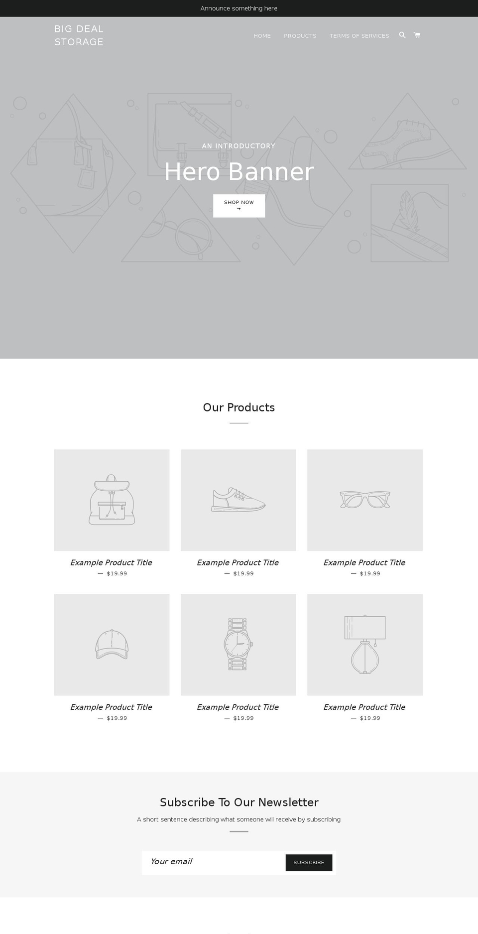 bigdealstorage.net shopify website screenshot