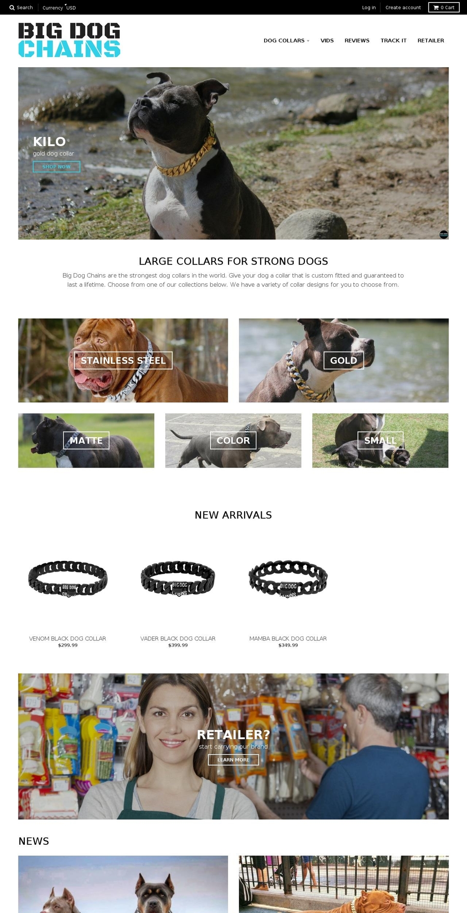 bigdogchains.com shopify website screenshot