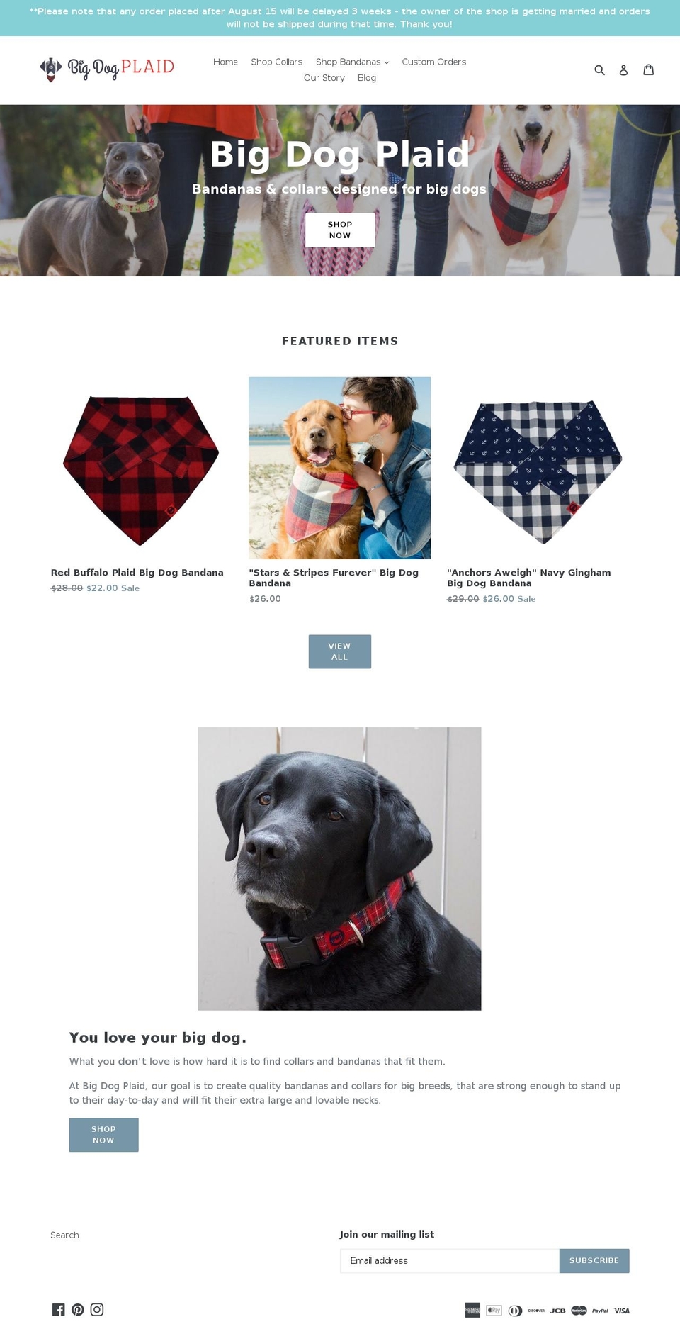 bigdogplaid.com — Shopify storefront screenshot
