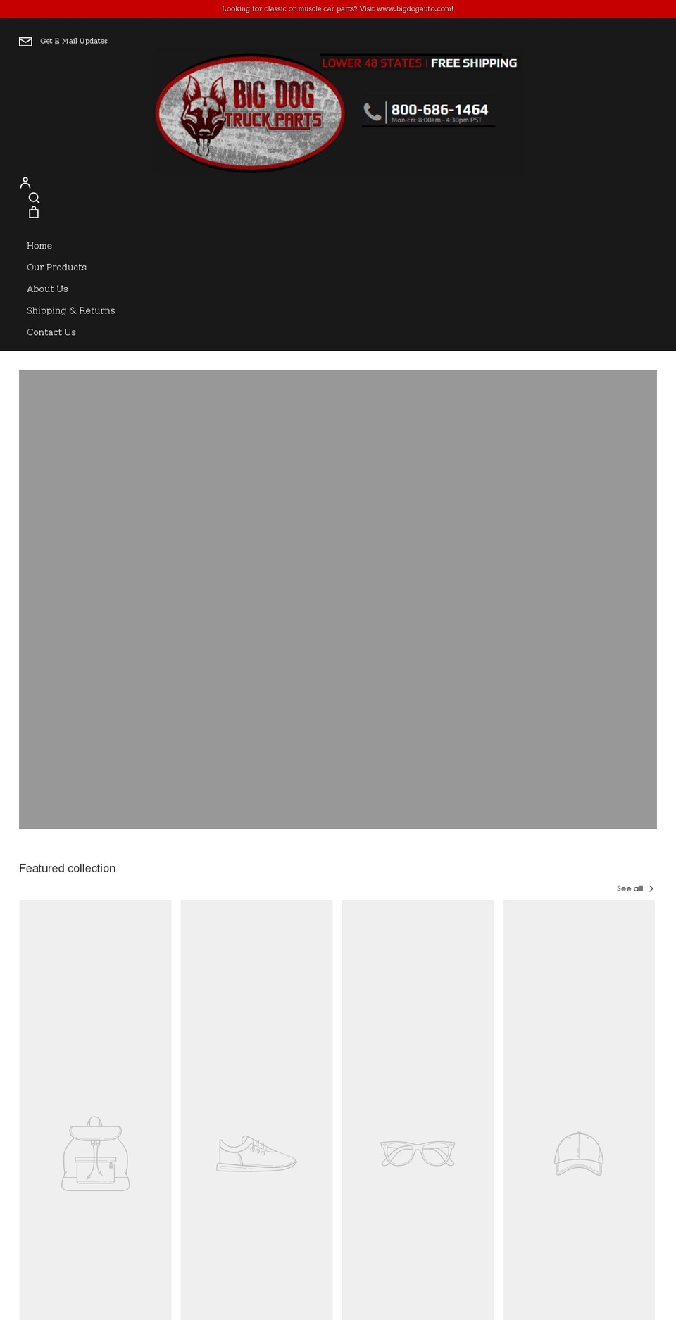bigdogtruckparts.com shopify website screenshot