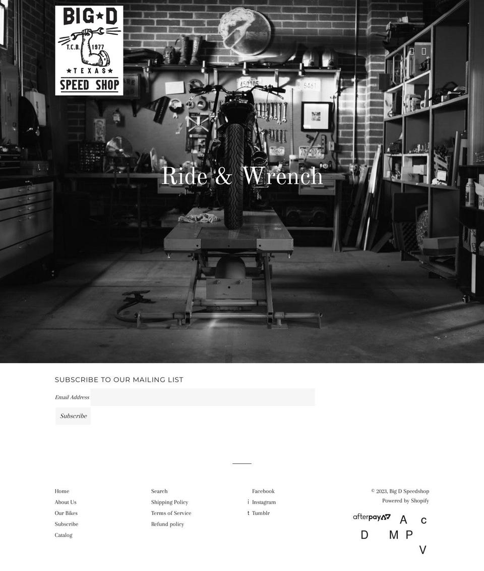 bigdspeedshop.com shopify website screenshot