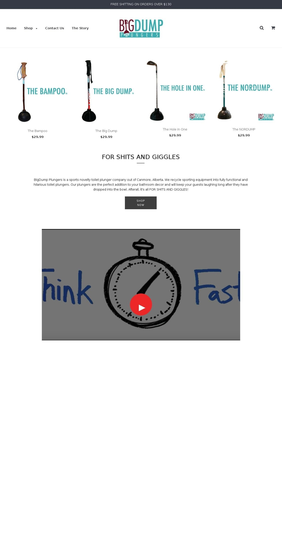bigdumpplungers.com — Shopify storefront screenshot