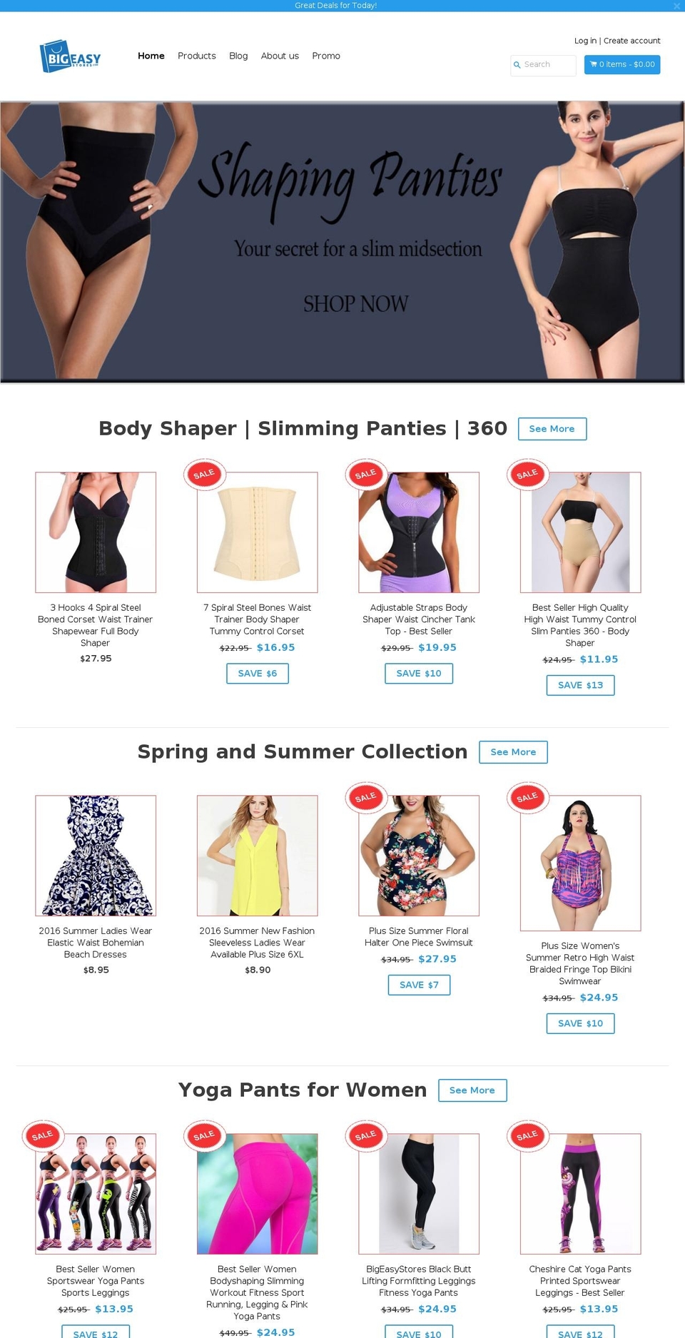 bigeasystores.com shopify website screenshot