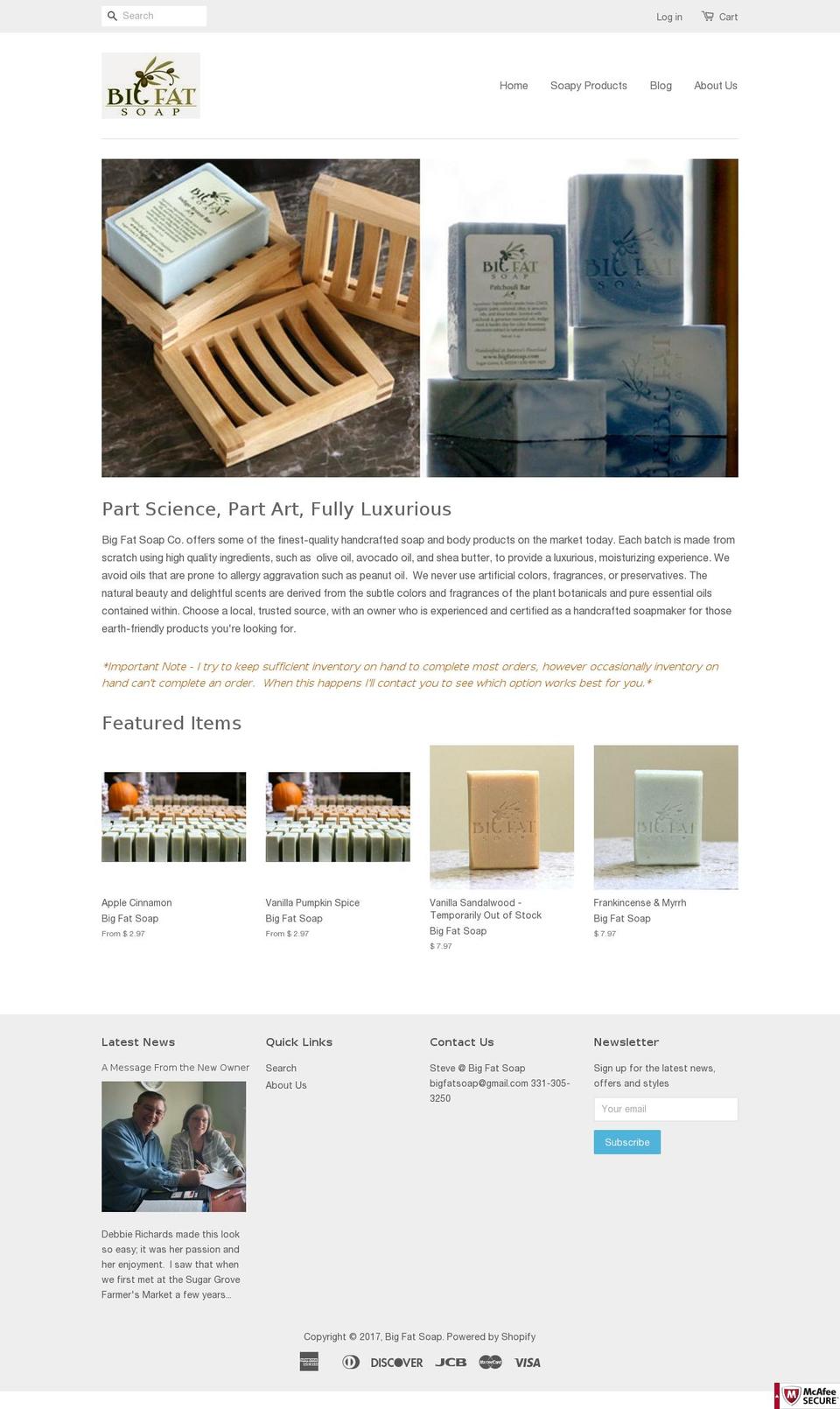 bigfatsoapco.com shopify website screenshot