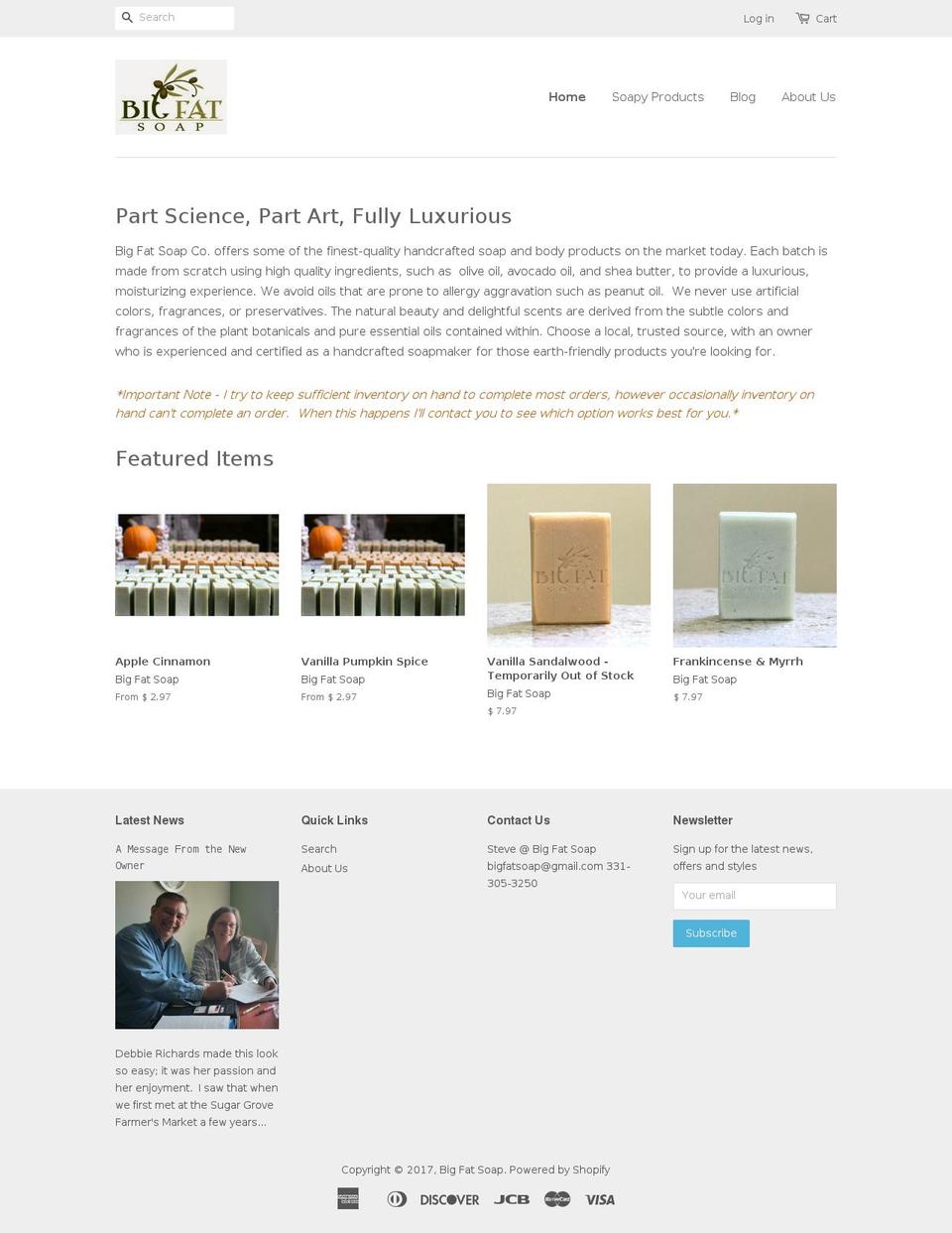 bigfatsoapcompany.com shopify website screenshot