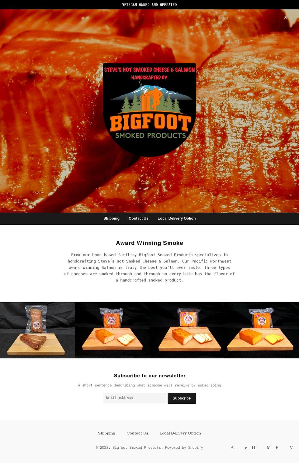 bigfootsmokedproducts.com — Shopify storefront screenshot